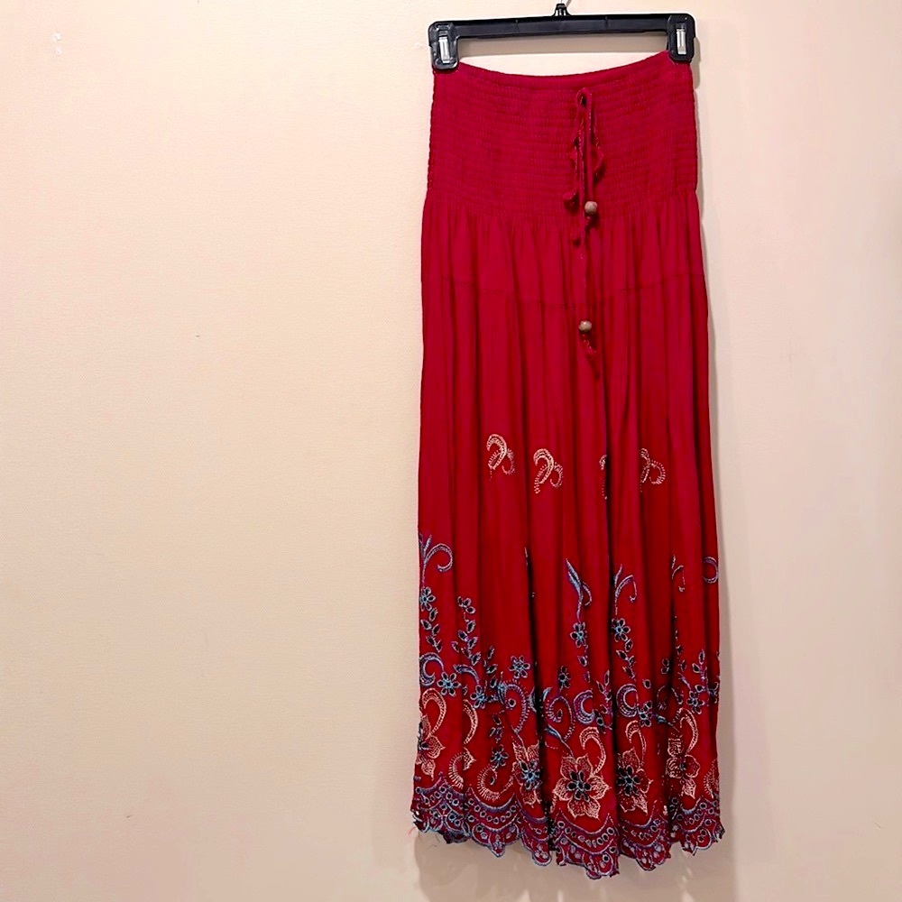 Venice Blue Women’s Strapless Flowy Midi Dress/Maxi Skirt